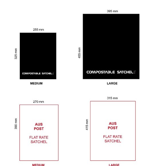 50 packs Medium Size Compostable Mailer/Compostable Satchel/Biodegradable Mailer - Picture 3 of 8